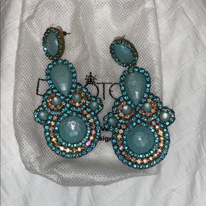Baby blue statement earrings